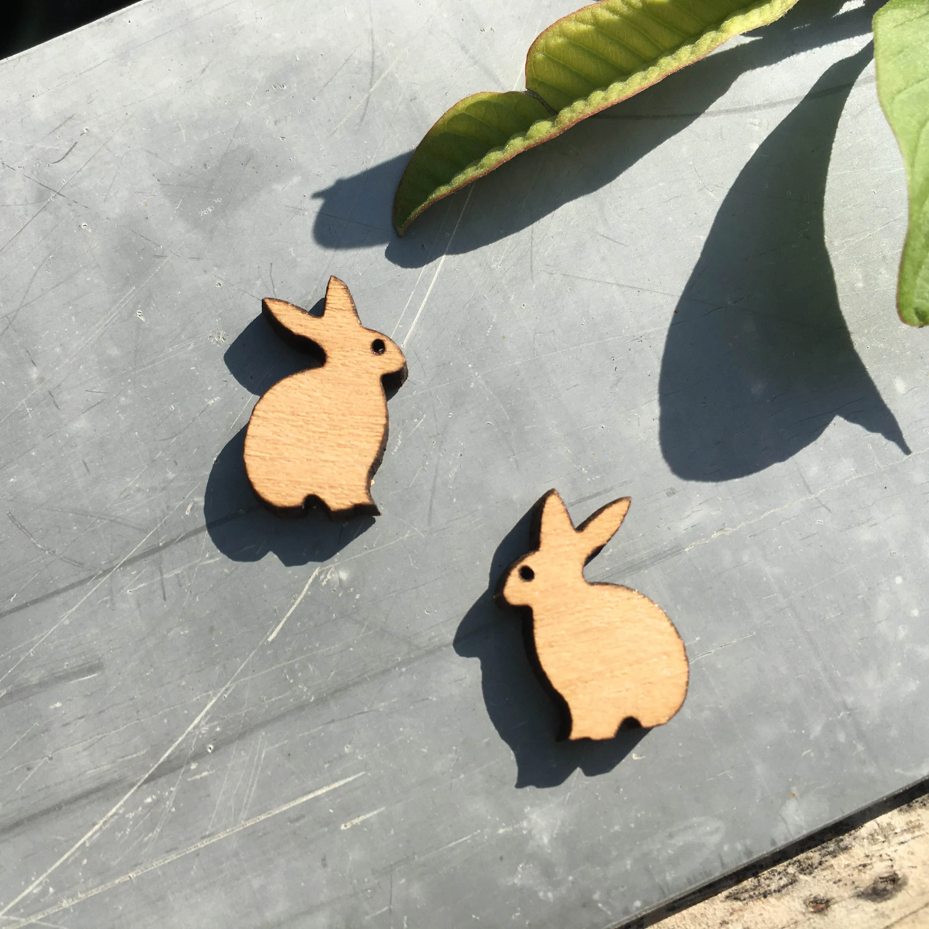 Серьги с гравировкой из цельного дерева в форме кролика виде 1 пара|earrings cute|earrings