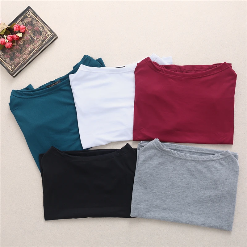 Женская хлопковая футболка с коротким рукавом черный белый красный серый синий