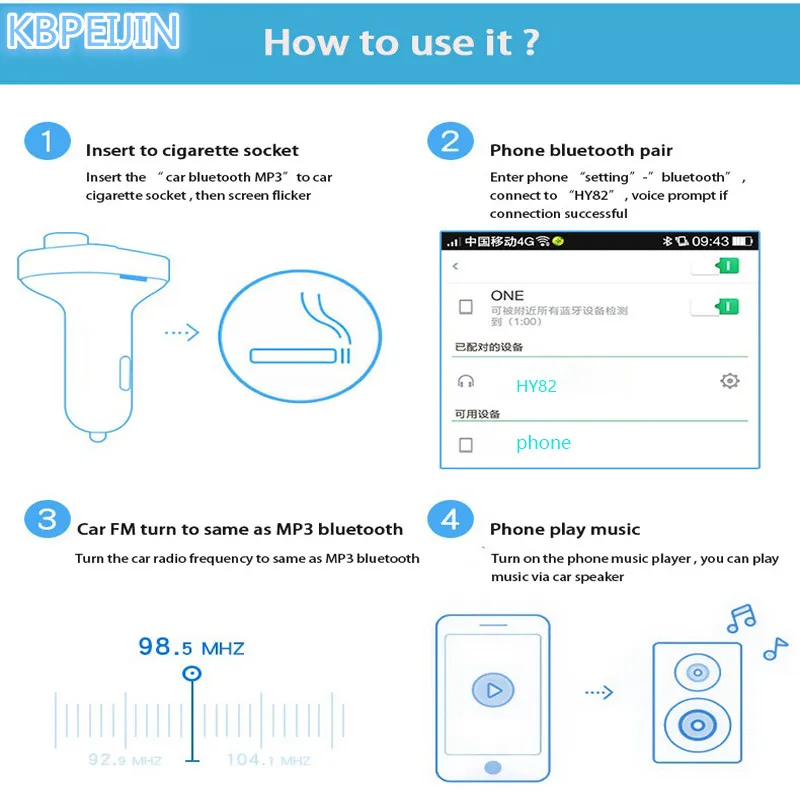 Car styling Bluetooth Kit FM Transmitter Handfree Dual USB Charger accessories for lifan x60 620 520 320 x50 solano smily | Автомобили и