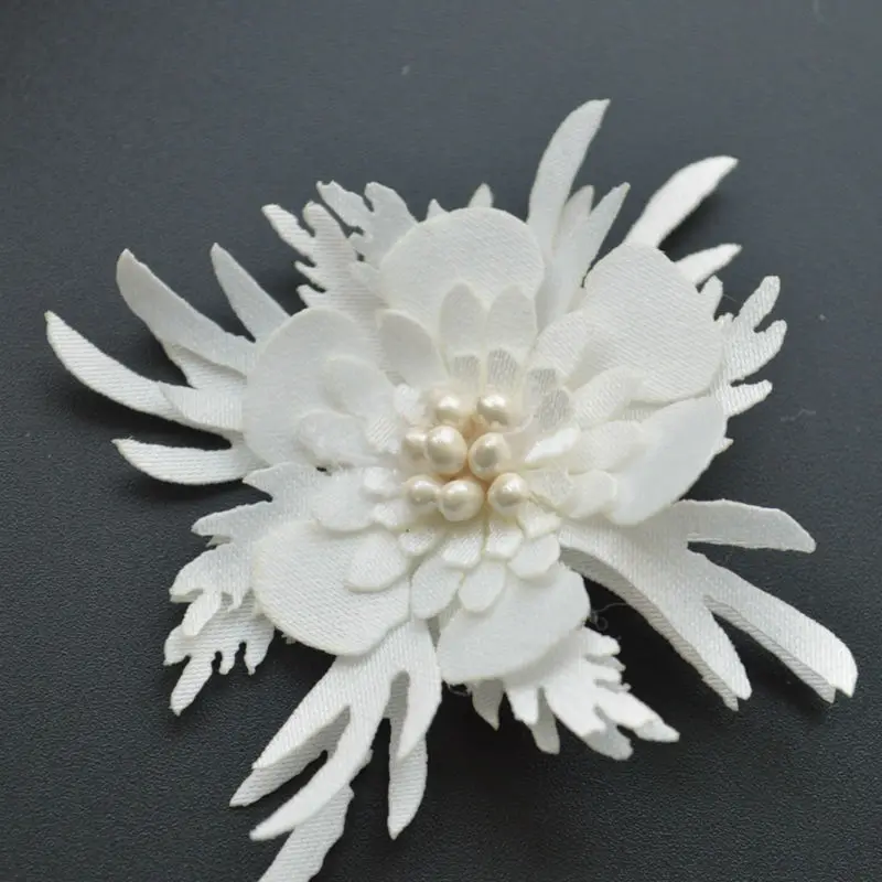 5 см популярный 3d цветок белый для повязок на голову или одежды 10 шт./лот