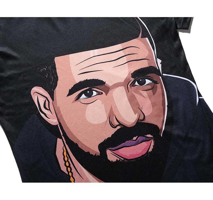 2018 Новая мода характер печати в стиле хип-хоп мужской 3D футболка с круглым