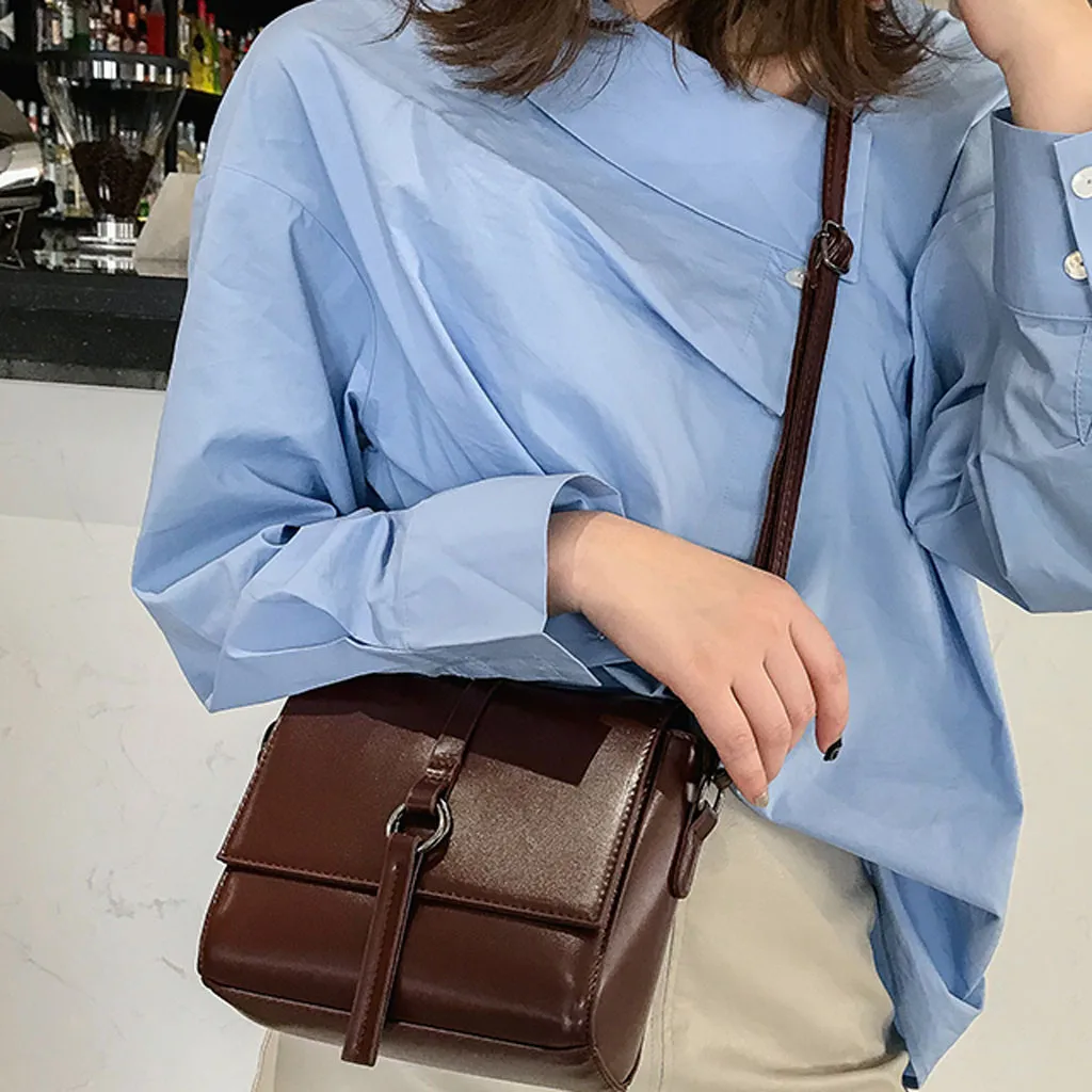 Женская кожаная сумка высокого качества PU на плечо модная простая квадратная