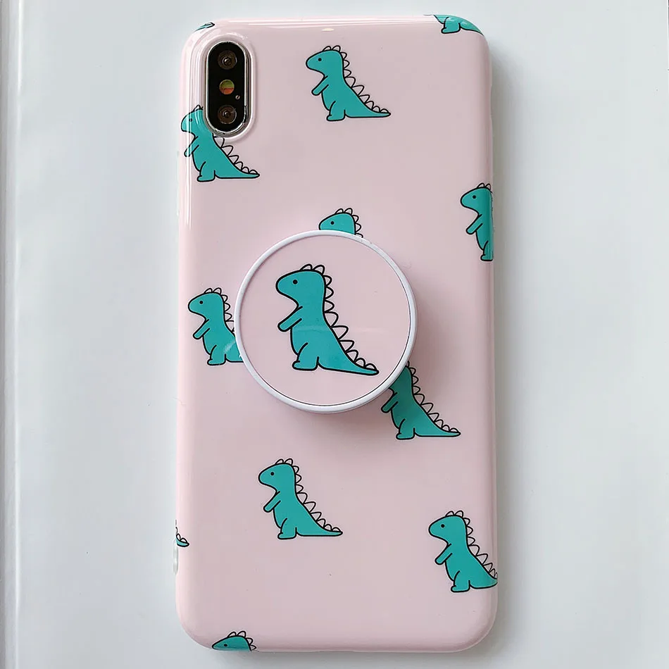 Чехол с динозаврами для Iphone 8, 7 Plus, X, 6S Plus, складной кронштейн, силиконовый мягкий чехол для телефона, для Iphone 7, задняя крышка, чехол