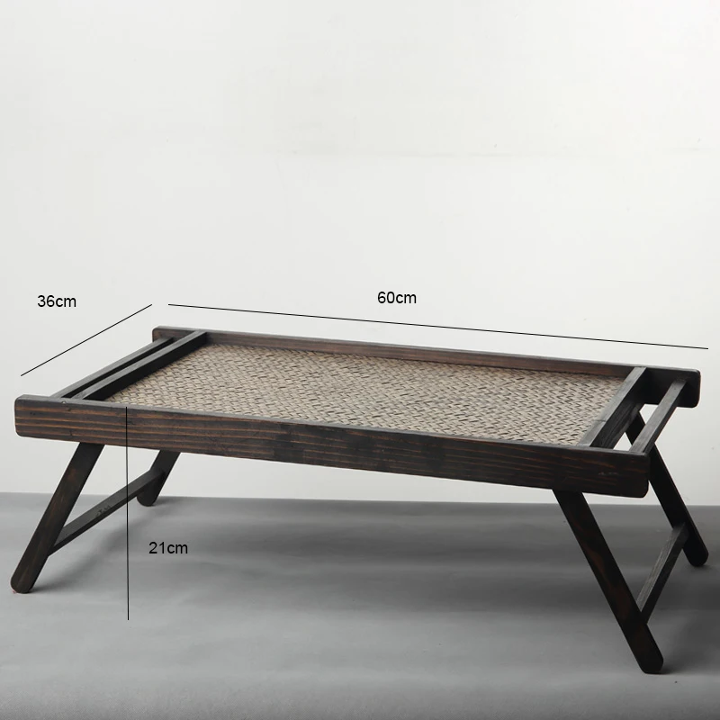 Чайный столик из массива дерева и бамбука в японском стиле винтажный складной