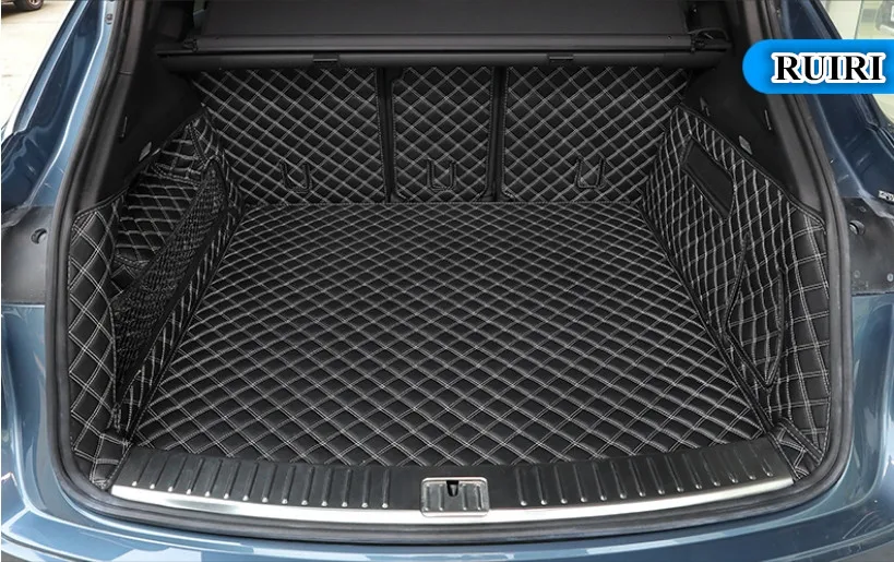 

High quality! Special car trunk mats for Porsche Cayenne E3 2021 waterproof boot carpets cargo liner mats for Cayenne 2020-2018