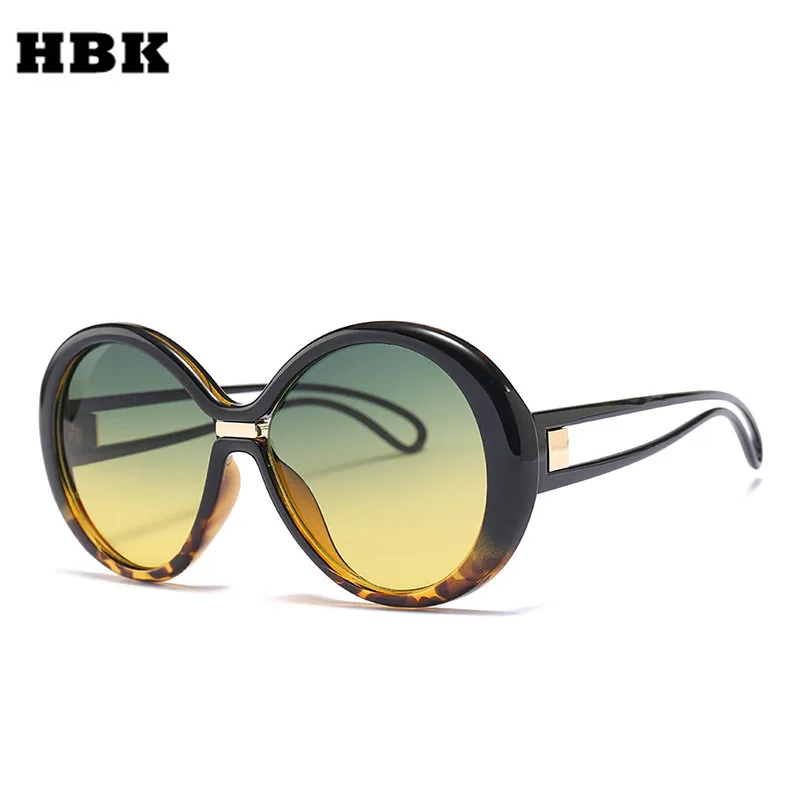 HBK унисекс большие круглые солнцезащитные очки 2019 модные женские брендовые