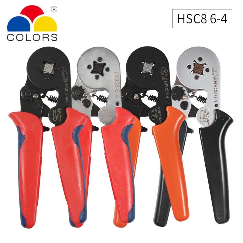 HSC8 6-4 0.25-10mm2 23-7 AWG crimping pliers HSC8 6-6 a 0.25-6mm2 Mini Round Nose Pliers Tube awge needles Terminals Tools