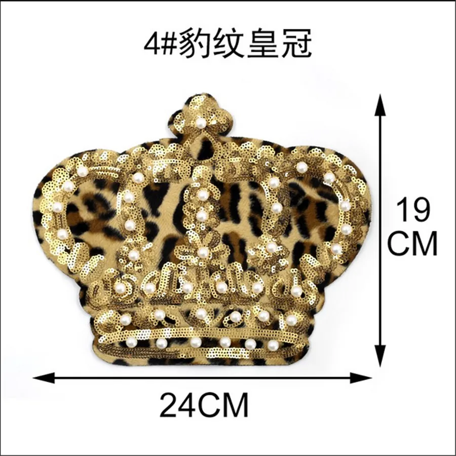 Новый Большой Леопард Корона кошка слово духи вышитое Блестящим Бисером пришить