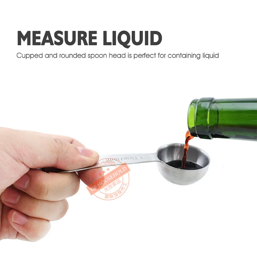 6 шт./компл. кухонная ложка круглые мерные ложки из нержавеющей стали приправа со