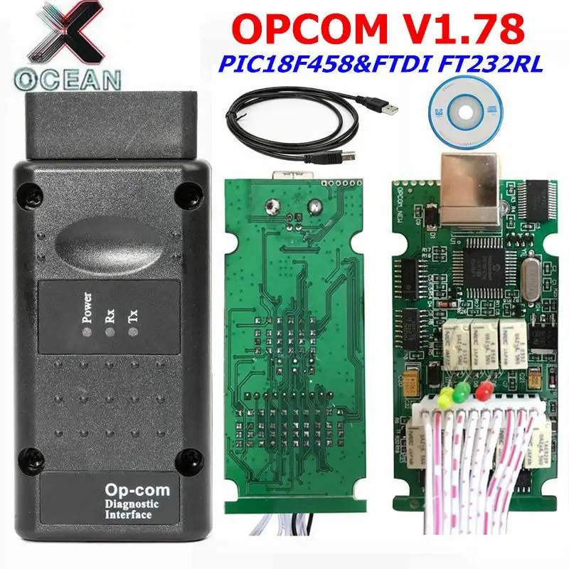 

OPCOM 1.78 For Opel Diagnostic Scanner OP COM V1.78 FT232RL Chip CANBUS OP-COM OBD2 scanner Tool free shipping