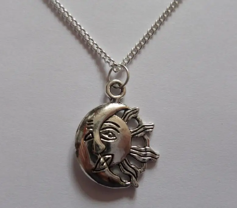 1 шт. новинка подвеска в виде Солнца и Луны ожерелье тонированная цепочка подарок