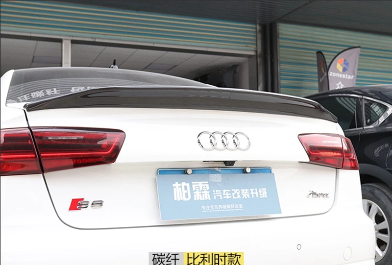 Для Audi A6 C7 спойлер S6 углеродного волокна спойлер задний багажник крыло для Audi A6 C7/4G 2012-до 4 Двери Седан только