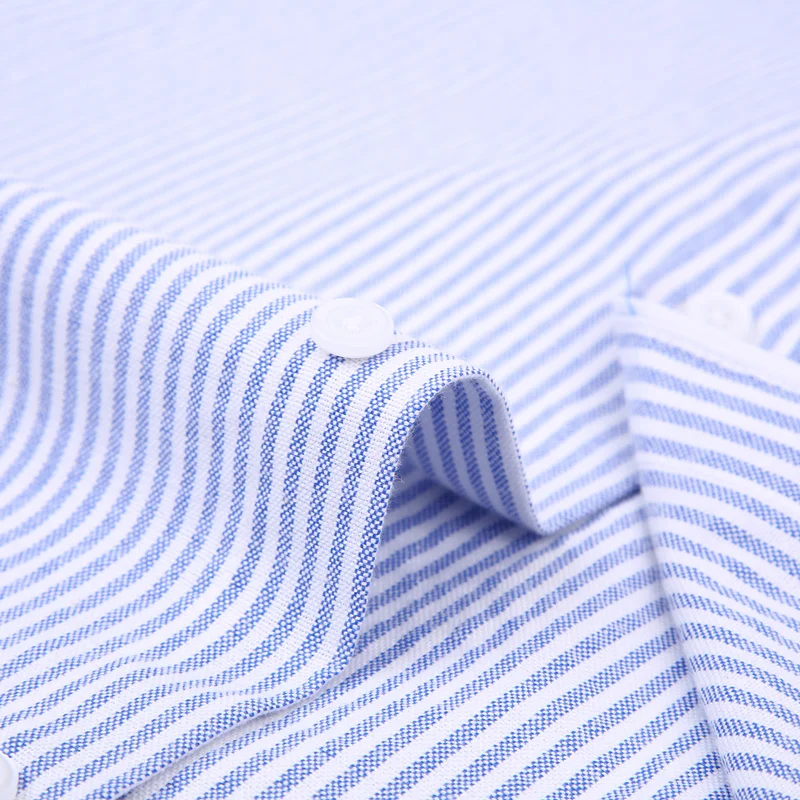 Мужская Повседневная рубашка в полоску синяя с длинным рукавом дышащая на