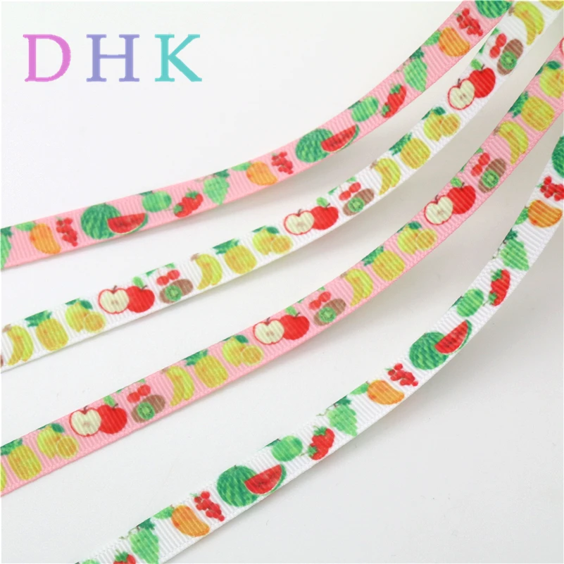 DHK 3/8 'Ƌ ярдов Бесплатная доставка фрукты печатных Grosgrain ленточный аксессуар