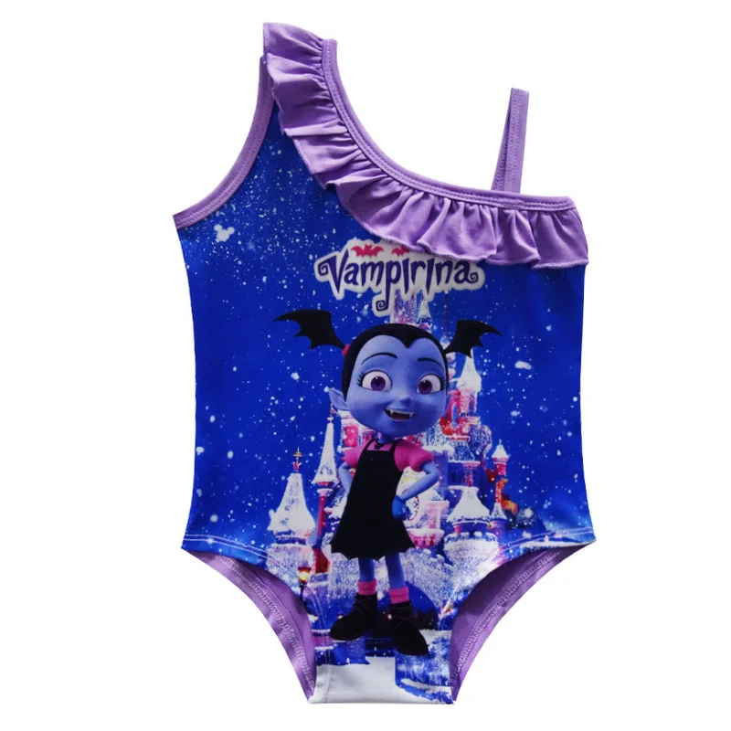 Новинка 2018 платье для девочки Vampirina бикини vaiana цельнокроеное плавания с бантом