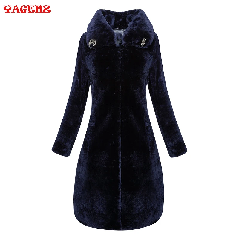 Импортное зимнее женское теплое пальто из овечьей шерсти мериноса меховое 2020 |