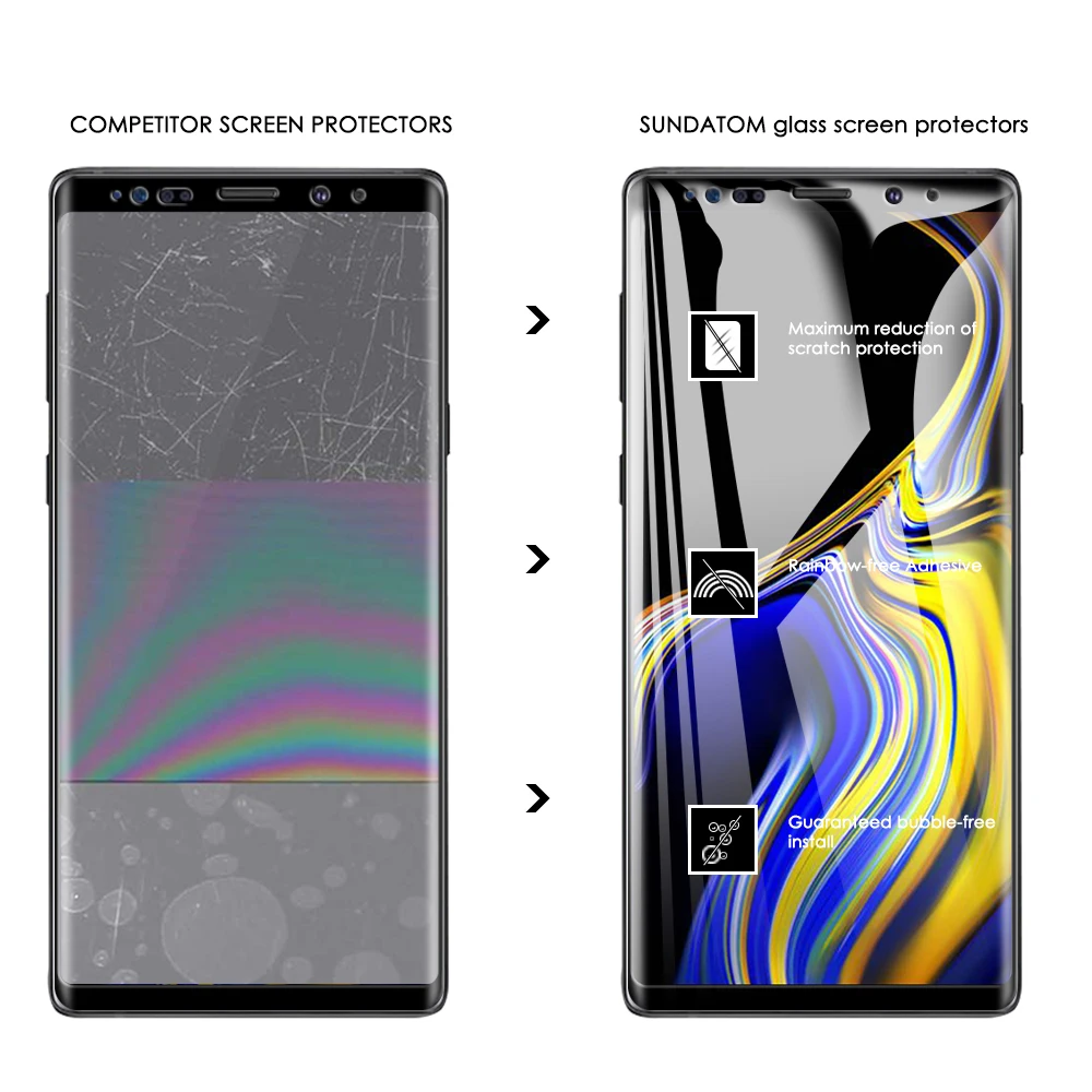 Примечание 9 закаленное стекло с чехлом для телефона протектор экрана samsung Galaxy Note