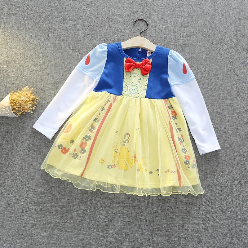 2-7 Yrs Baby Girls Dress Girl Long Sleeve Dresses with Cloak Kids Princess Clothes Children Halloween Snow White Cosplay Costume | Детская