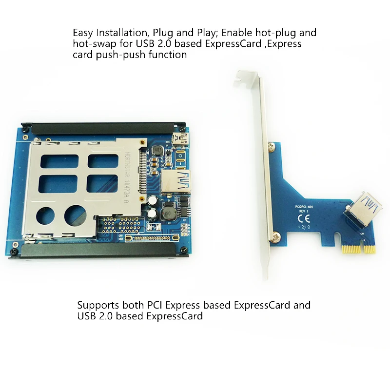 Заводская цена PCI express x1 ExpressCard Adapter Card 34 мм/54 мм поддерживается