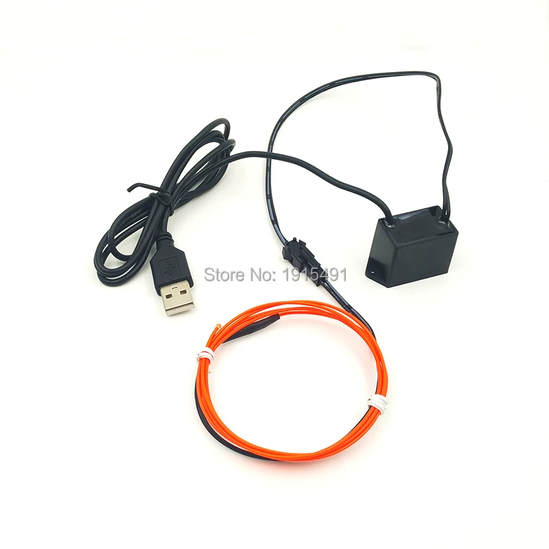 

1.3mm 2M 10color Optional DC-5V USB Drive Flexible LED Neon Holiday Light EL Wire Rope LED Thread For Festival Decoration