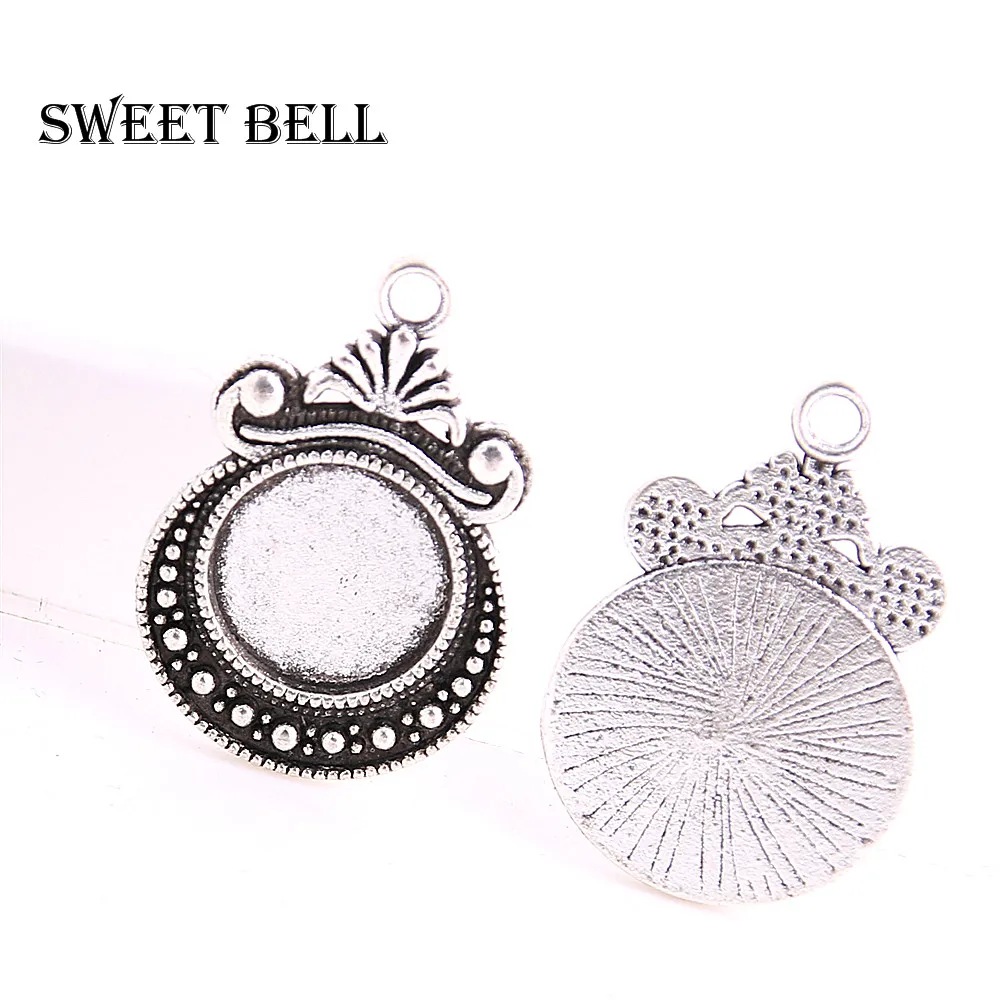 SWEET BELL 30 шт./лот ожерелье в стиле ретро с подвеской кабошон основа камеи рамка без