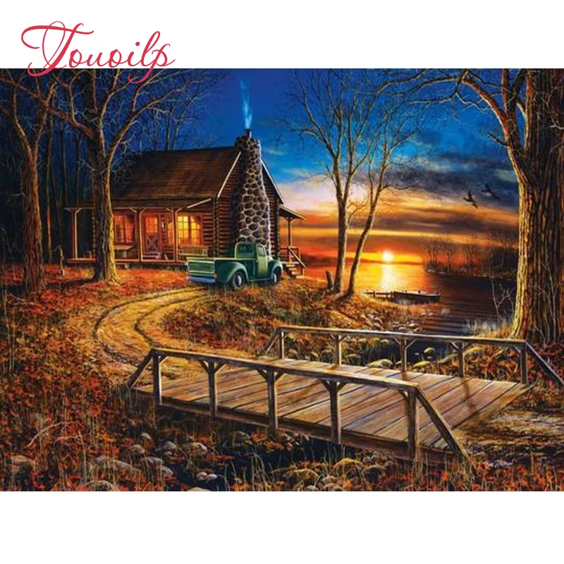 

Камни в форме ромба и круглых бриллиантов 5D закат автомобиля алмазная вышивка 5d картина, вышитая бисером декоративная мозаика из стразов на...