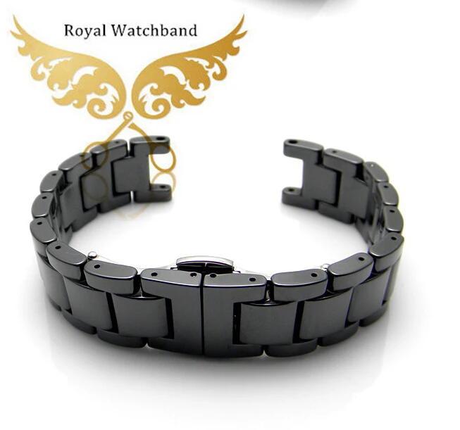 Ремешки для часов керамические черного цвета 20 мм | Наручные часы