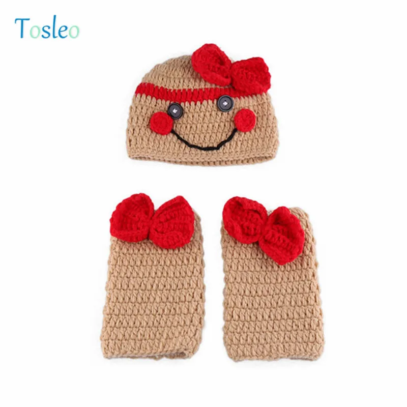 Реквизит для фотосессии новорожденных детей 1 шт. шапка + пара теплых реквизитов