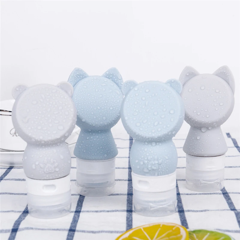 60 мл портативная мультяшная Милая многоразовая бутылка пустая силиконовая