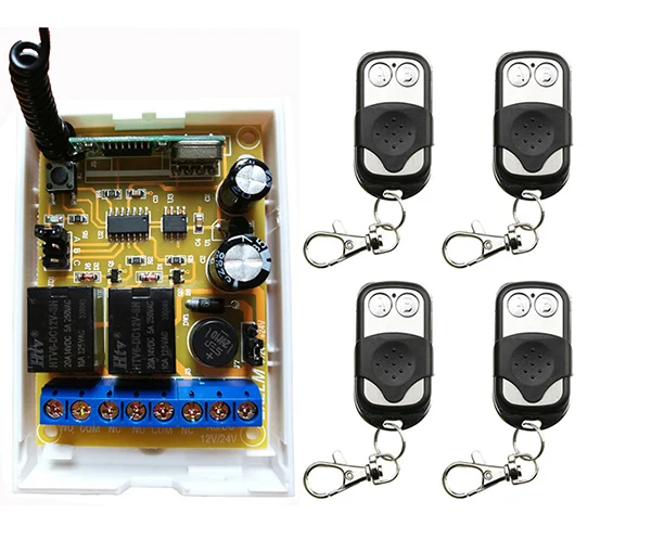 DC12V DC24V 2CH Радиоконтроллер RF беспроводной кнопочный пульт дистанционного