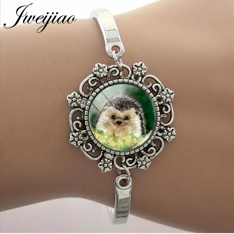 

JWEIJIAO 15mm Glass Cabochon lace Charm Bracelets Cartoon Anime Hedgehog In The Fog Bracelet For Kids Girls Jewelry Gift H227