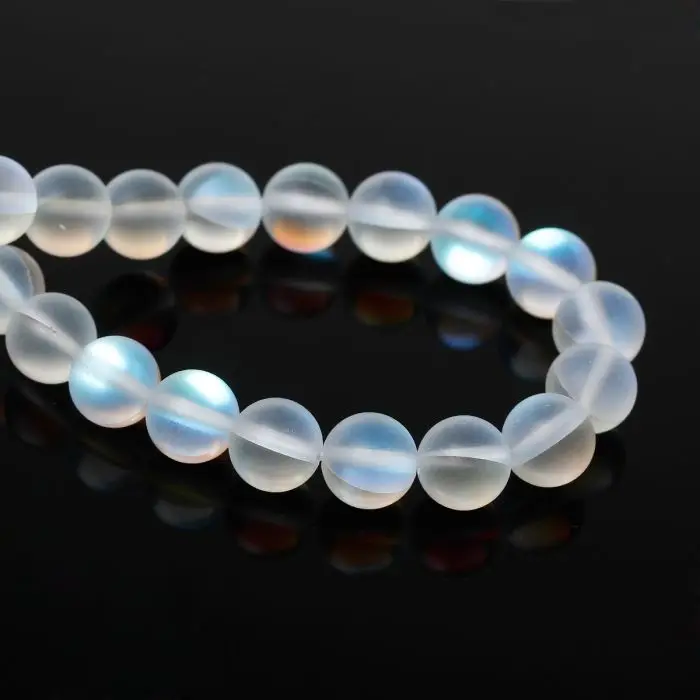 DoreenBeads создан натуральный лунный камень свободные бусины Круглые Белые AB Цвет