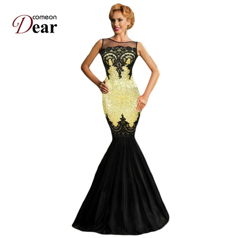 Женское вечернее платье с аппликацией и серебристыми блестками без рукавов