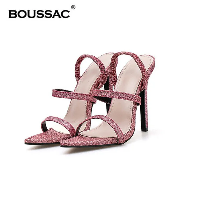 Boussac/Роскошные шикарные босоножки на высоком каблуке пикантные шлепанцы с острым