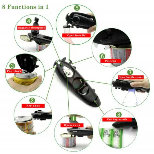 Manual Opener Tool Multi functional New Black Heavy Duty Iron Tin Can Cutter Comfort Handle Grip | Дом и сад
