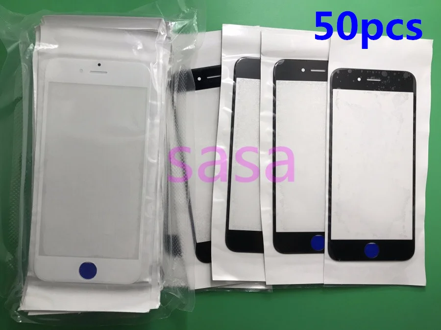 50 шт. лучшее качество Переднее стекло для iPhone 6 6 S 7 8 plus сенсорный экран дигитайзер панель Объектив Замена внешнего стекла для iPhone 5