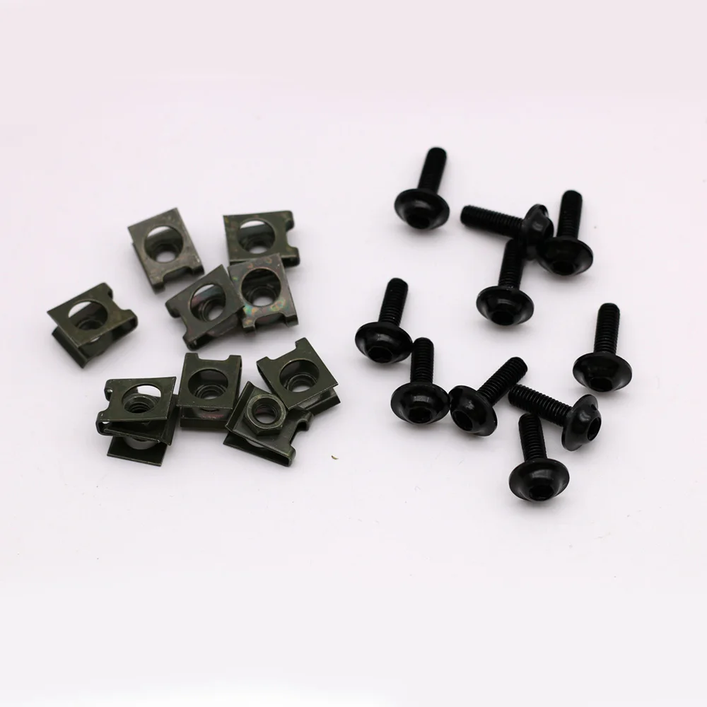 10PCS/Set M6 6mm Motorcycle Fairing Bolts Spire Speed Fastener Clips Screw Spring Bolots Nuts Motocicleta Scooters | Автомобили и
