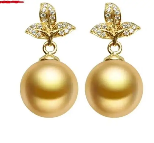 noble jewelry natural 12-13mm Baroque SouthSea black pearl earring 925 Sterling silver | Украшения и аксессуары