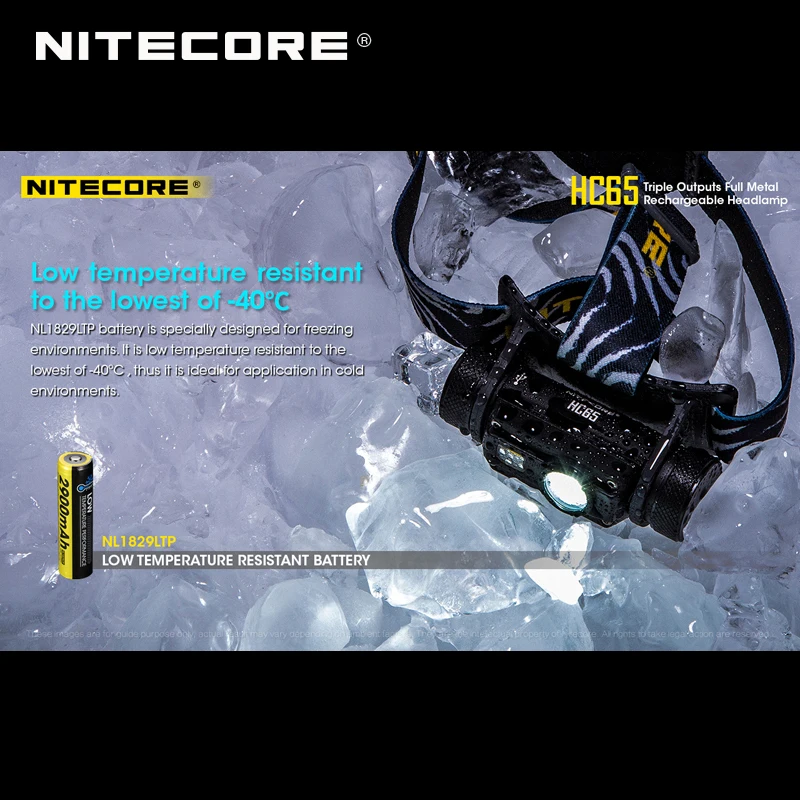 Gold Winner ISPO Award Nitecore HC65 CREE XML2-U2 светодиодный налобный фонарь 1000 люмен с тройным выходом с литий-ионным аккумулятором