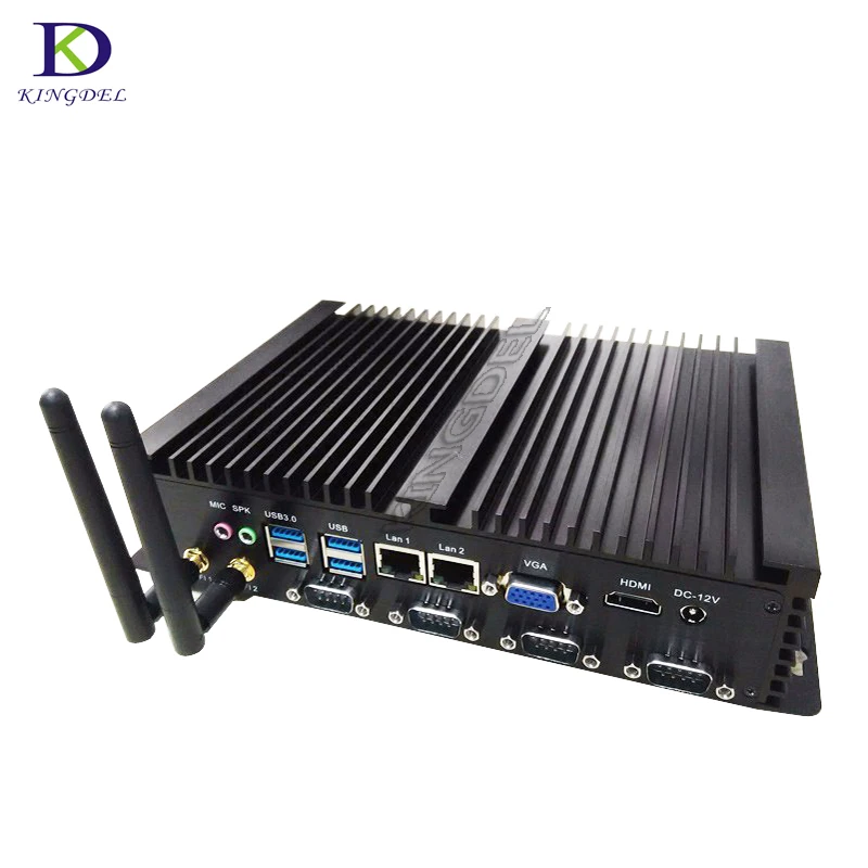 ТВ приставка без вентилятора с 4 * COM Dual LAN HDMI VGA промышленный мини ПК Core i5 3317U