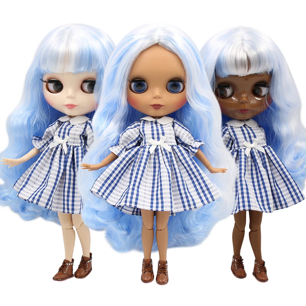 Ледяной DBS Blyth кукольные 1/6 bjd шарнирное тело бело голубые волосы из белой кожи