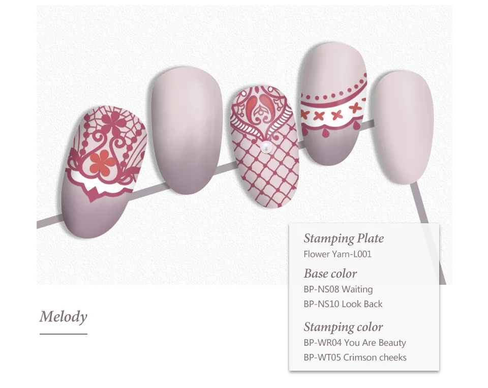 BORN PRETTY Nail Stamping Plates Butterfly Rose Flower Yarn Image Design Rectangle Stainless Steel Nail Art Stencil Template