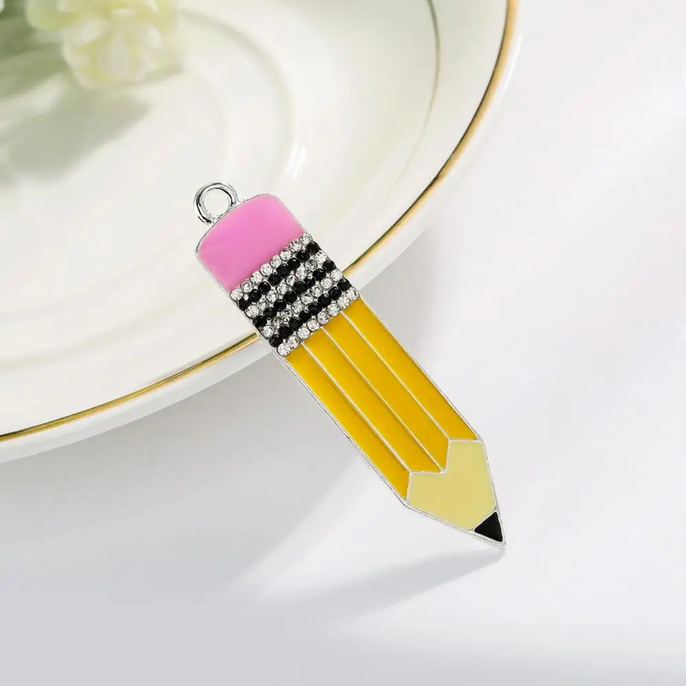 pencil 2 pieces 36 стили пуговицы с жемчугом и стразами flatback/хвостовик украшение для ремесла Сделай Сам DIY бигуди для волос с бантом, с цветочным проектом, 2 шт./упак - Цвет: pencil 2 pieces