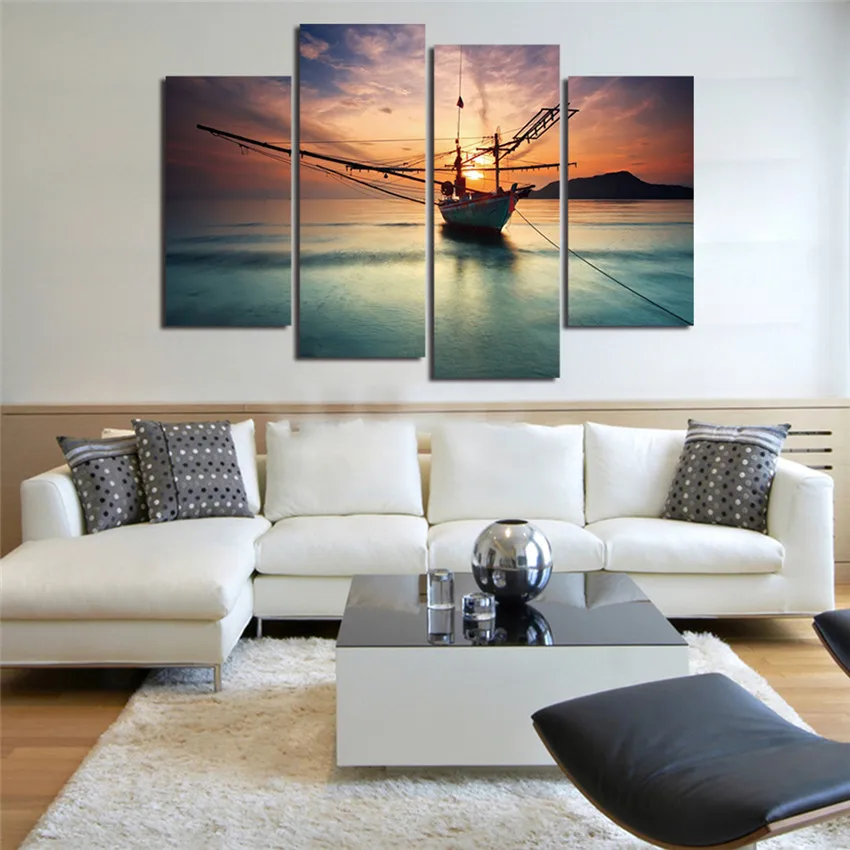 Dusk Lake Cuadros Decoracion настенные художественные картины холст принты для гостиной 4 шт.