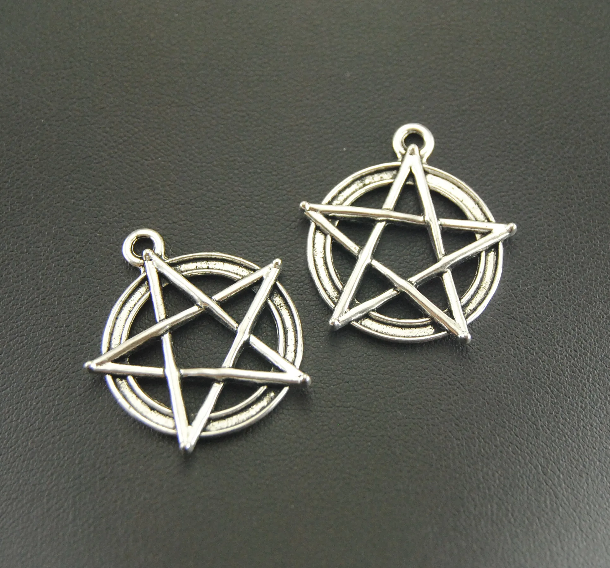 8 шт. металлический сплав бронза и серебро Отделка Wicca амулеты пентаграмма аксессуары для изготовления ювелирных изделий A739/A740