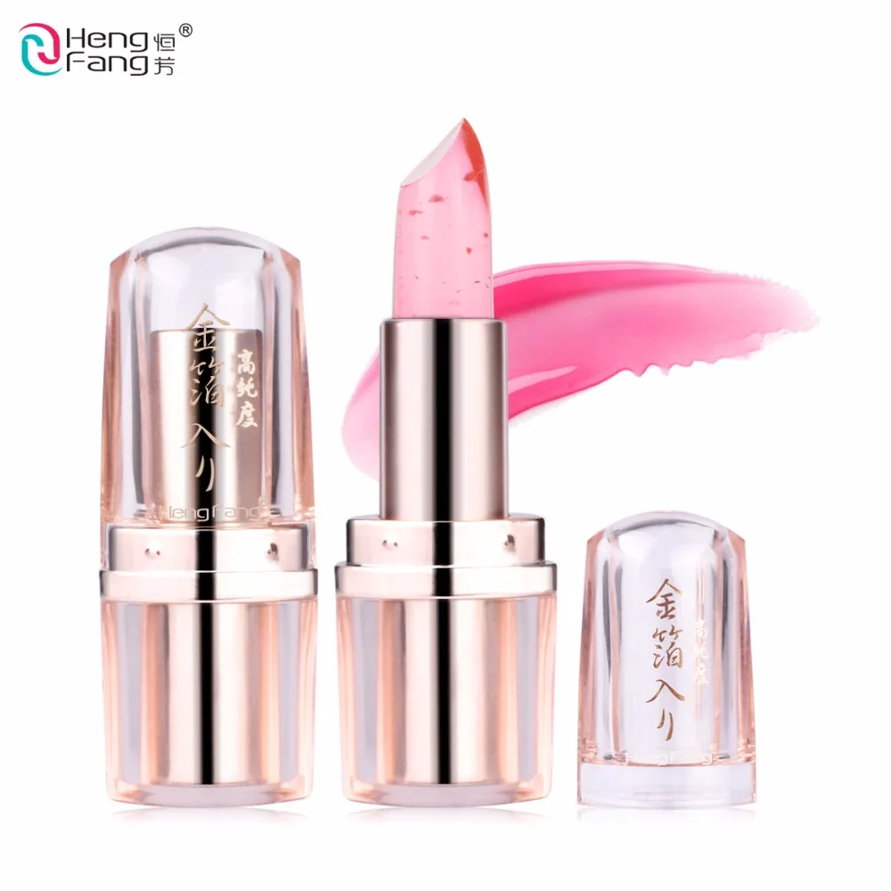 Золотая желейная помада 3 цветов меняющий температуру бальзам для губ