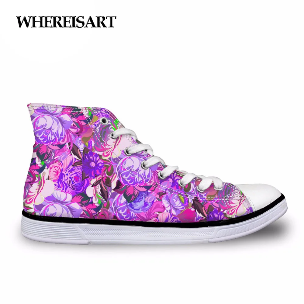 WHEREISART/женская Повседневная парусиновая обувь с объемным цветочным принтом