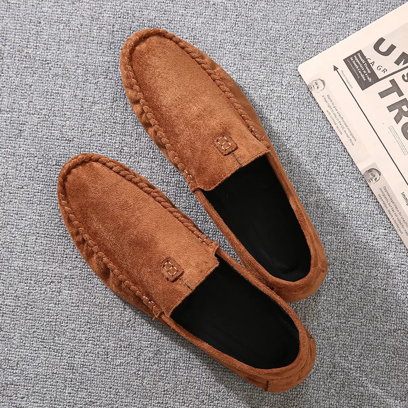 New Arrival Men Casual Shoes Fashion Solid Flock Low Price Mens High Quality Man Bean Slip On Flats Loafer 2019 Spring | Обувь