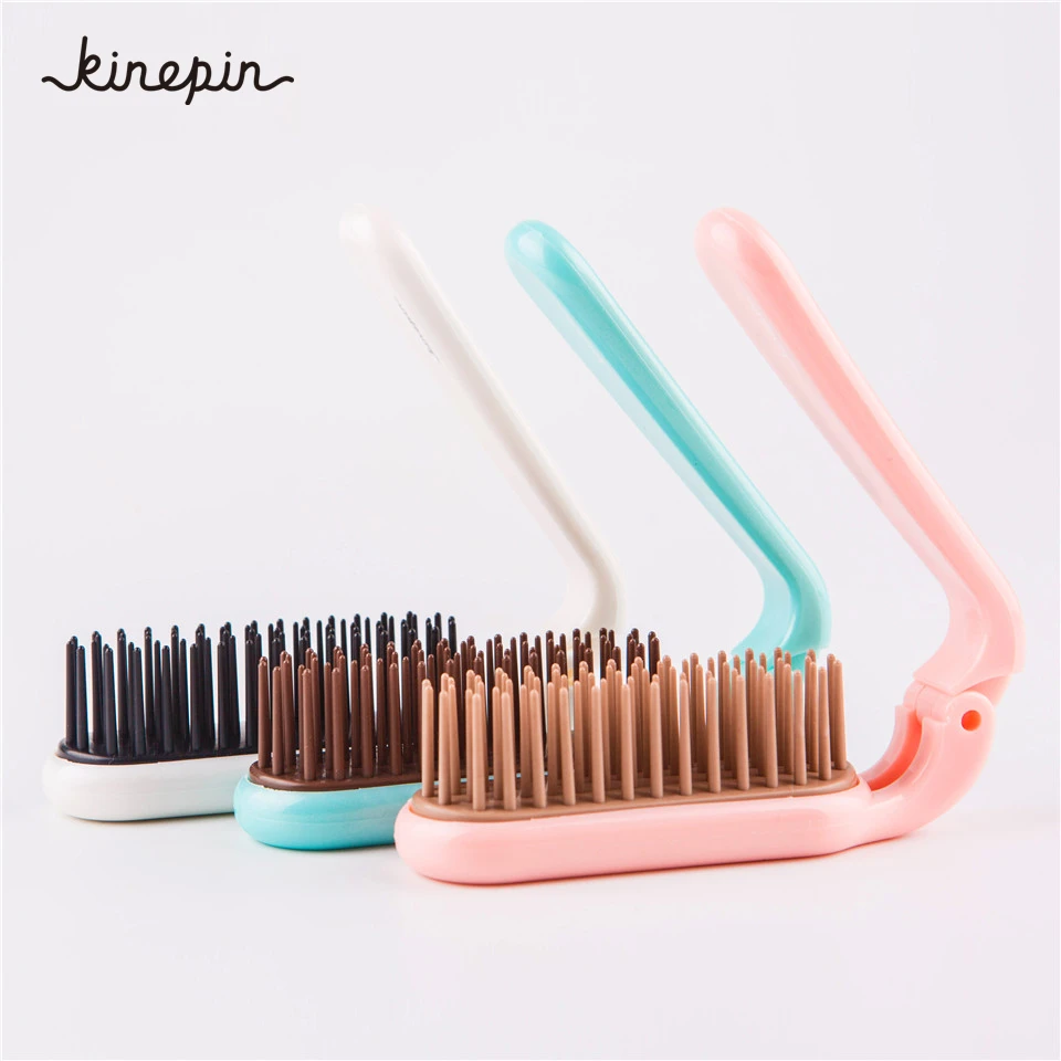 

3 Colors Portable Folding Hair Comb Brush Compact Pocket Size Anti-static massage Comb for Wome TPEE ABS 180mm*29mm Hairdressing