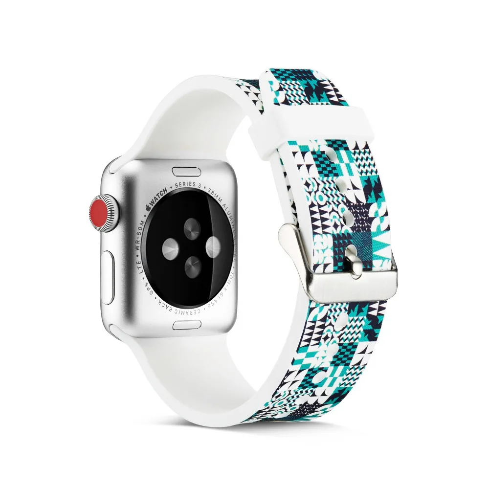 Ремешок для apple watch Группа apple watch 4 3 группа 42 мм 38 мм 44 мм/40 mmiwatch ремешок для часов браслет с принтом аксессуары для часов